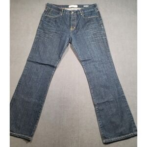 Paperdenim&cloth Alec Bootcut Jeans Mens 36x32  Blue Dark Wash Button Fly Denim